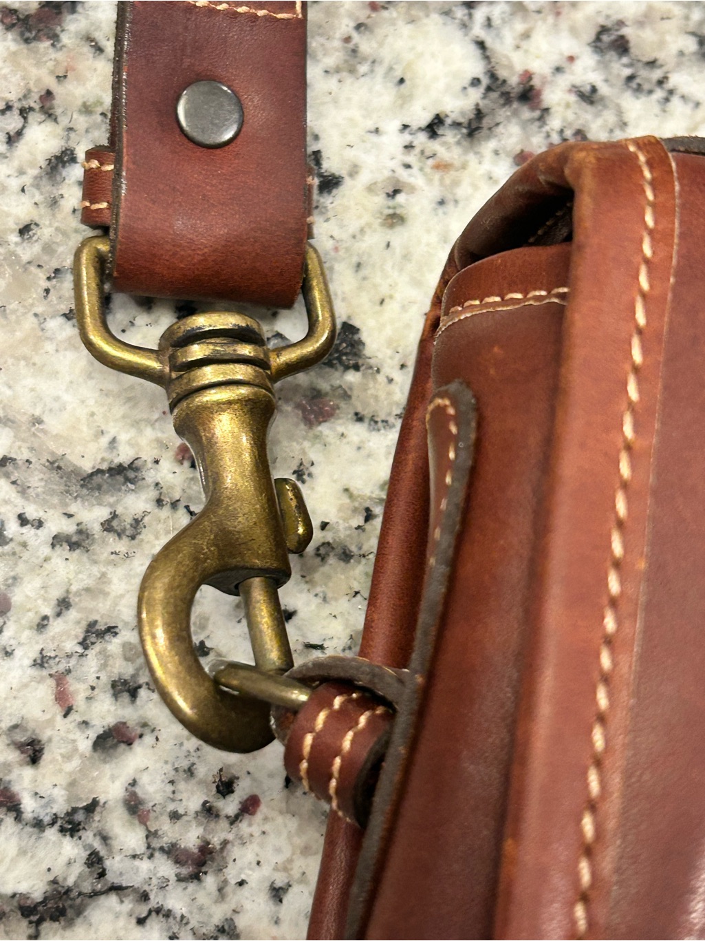Tusting English Made Caramel Leather Messenger Lawyer Bag Vintage Rolltop Exec — image 8 of 8